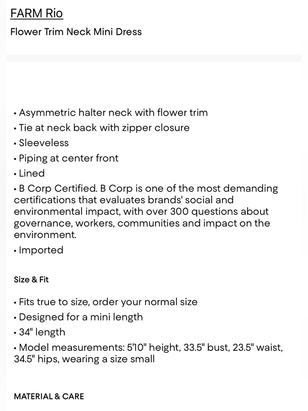 FARM Rio Flower Trim Neck Dress - Picture 6 of 6